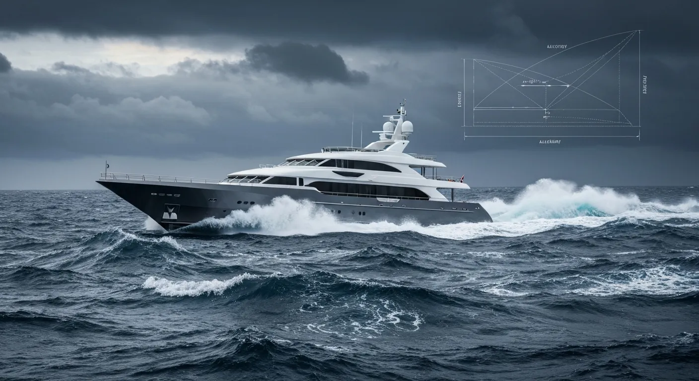 Bayesian yacht stability failure visualization in 73mph winds