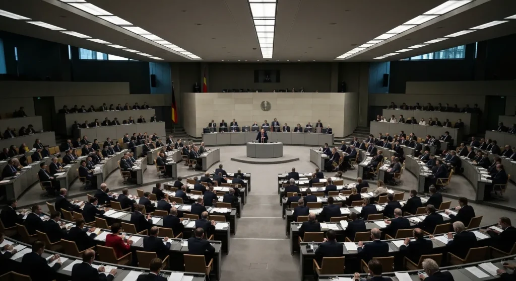 Germany's Merz Falls Short of Majority in 2025 Chancellor Vote: Aftermath and Analysis (2026) 9 German Bundestag chamber during historic Merz chancellor vote