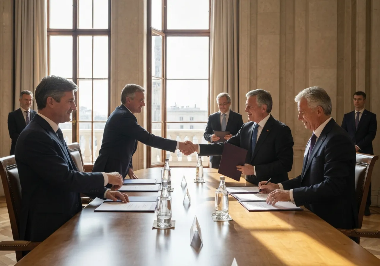 Merz signing coalition agreement after negotiations